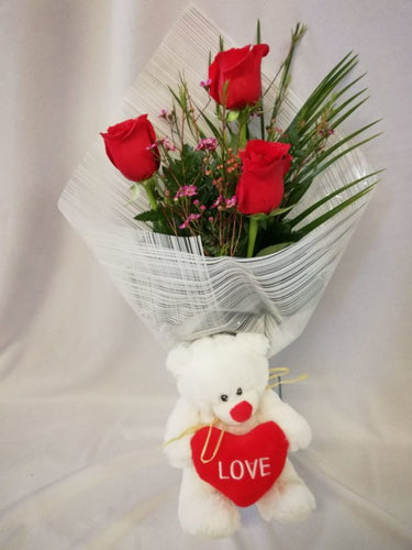 ROSAS + PELUCHE +CHOCOLATES